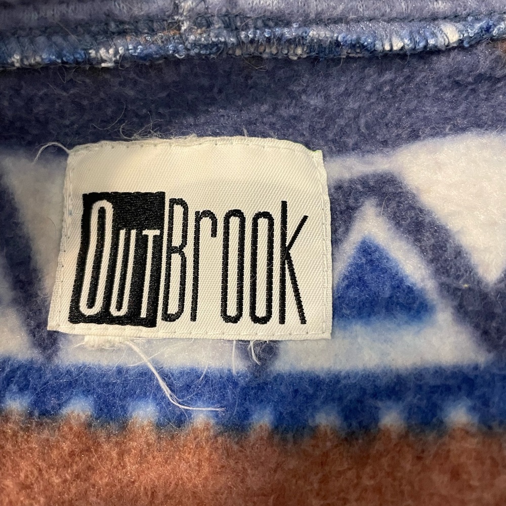 OutBrook Womens Aztec Tribal Fleece Jacket‎ Blue Brown full zip hooded w/pockets - Picture 7 of 12